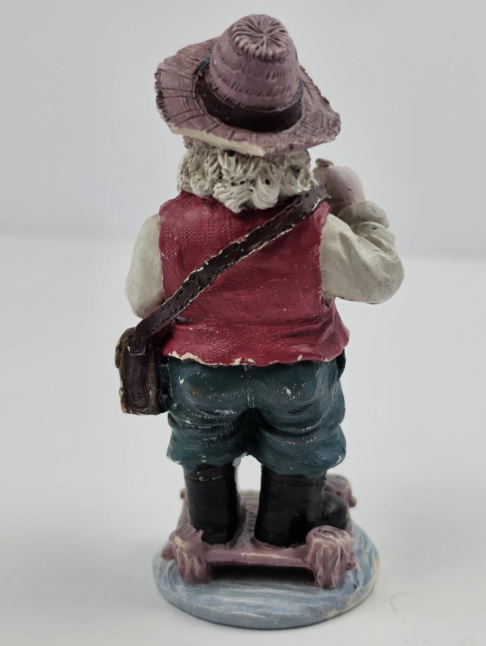 Vintage Fisherman Figurine Holding Fish – 4.5" Decorative Statue - Picture 3 of 7